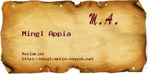 Mingl Appia névjegykártya
